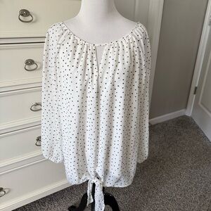 Beacon White and Black Polka Dot Blouse